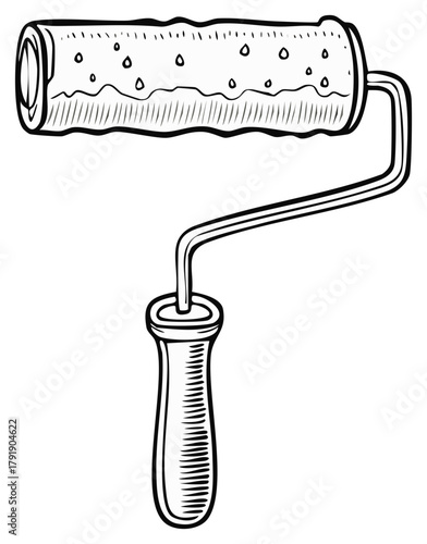 Paint Roller Illustration for Home Painting Projects and Wall Decor Needs