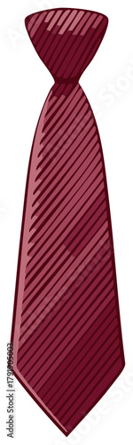 Striped Dark Red Necktie or Tie, Formalwear Accessory, Professional Appearance for Career Men and Businessmen