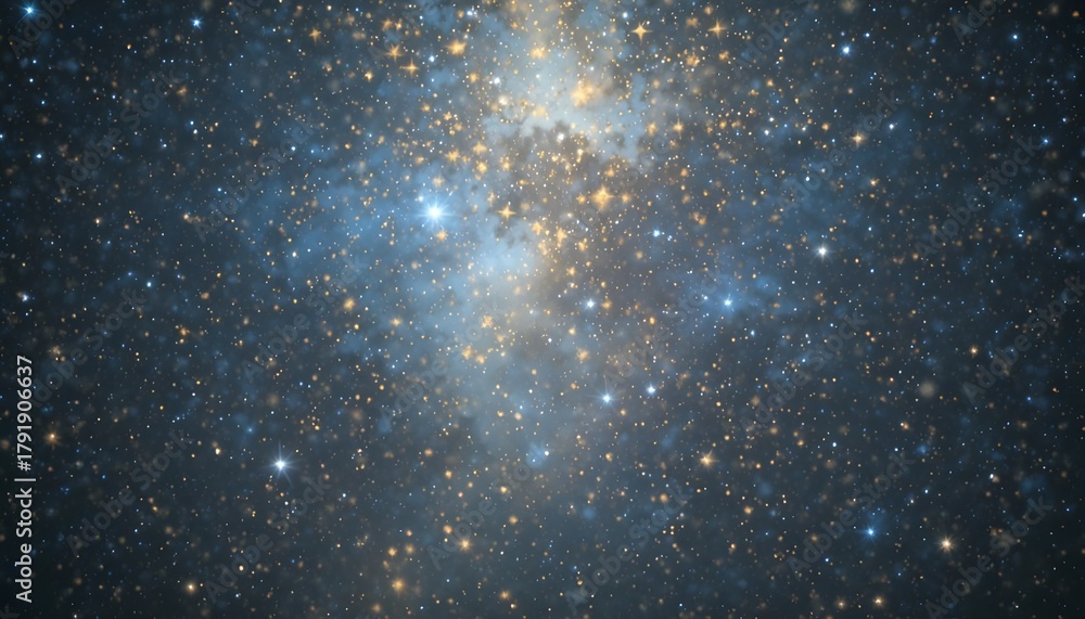 Fototapeta premium Starry night sky overlay with shimmering blue stars on a black background, contrasting with a bright white space, ideal for creative design projects and visual storytelling 