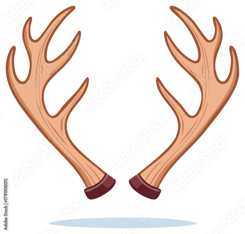 Antlers Illustration Pair of Cartoon Antlers for Decoration and Design Elements for Festive Projects