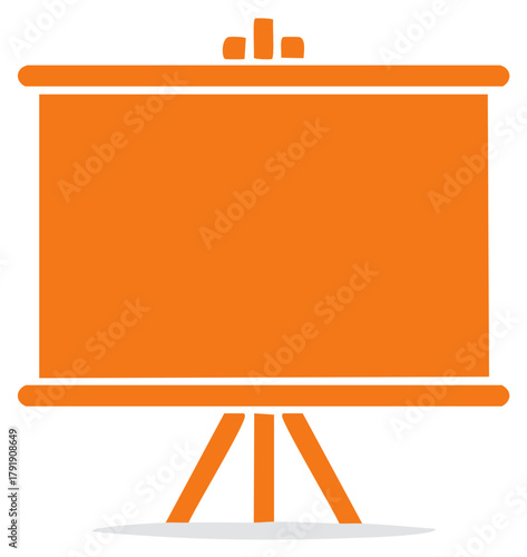 Orange Presentation Easel Icon Perfect for Display and Visual Communication Concepts