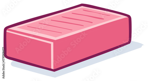 Isolated pink bar of soap vector illustration for hygiene and personal care.