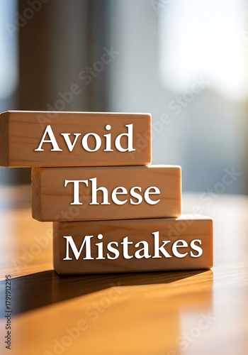 Wooden blocks stacked with text avoid these mistakes