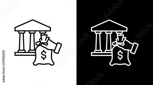 Capital Markets White Icon Set Design