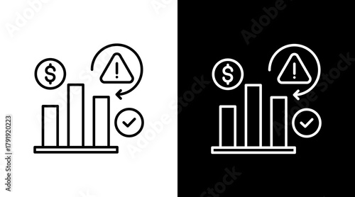 Investment Portfolio White Icon Set Design