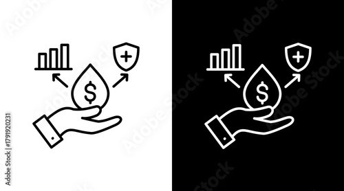 Cash Flow White Icon Set Design