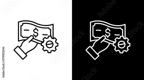 Cash Management White Icon Set Design