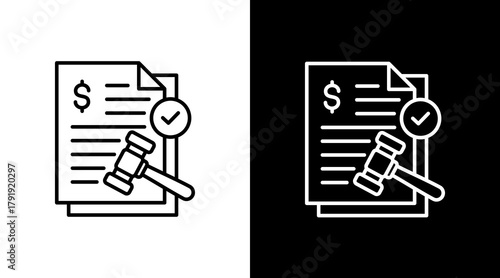 Financial Regulations White Icon Set Design