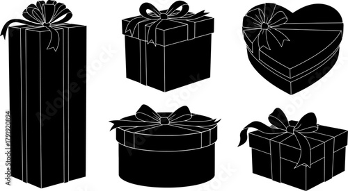 Gift Box Silhouette Vector Illustration Graphic