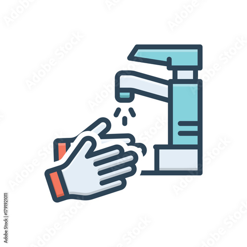 Color illustration icon for hygienic practices