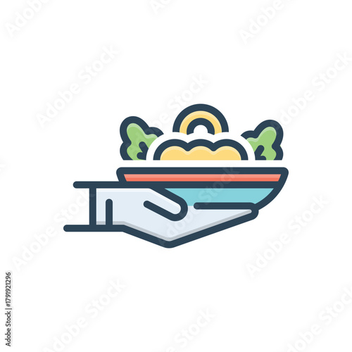 Color illustration icon for safe handling