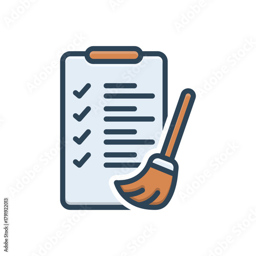 Color illustration icon for cleanliness standards