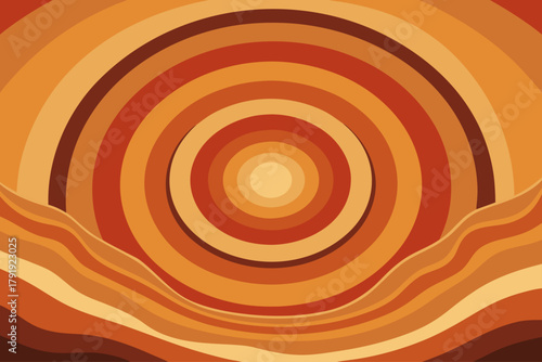 Abstract Retro Wave Circle Pattern Background