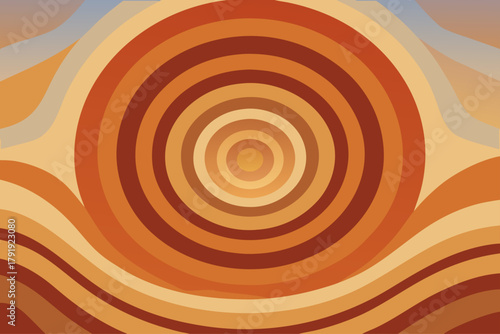 Warm Brown & Orange Abstract Swirl Geometric Pattern