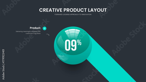 Investor Insight Frame Layout Vector Illustration. Company Profile 1 Option Diagram Slide Design. Professional Development One Element Chart Presentation Template.
