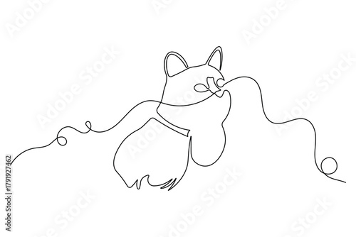  Cat minimalist continuous one line art simple outline