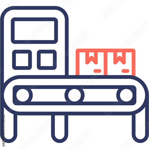 Industrial Machine line color icon