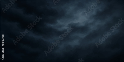 Dark stormy clouds background, a dramatic clouds cape showing the texture of heavy weather, wind, and lightning in the night sky