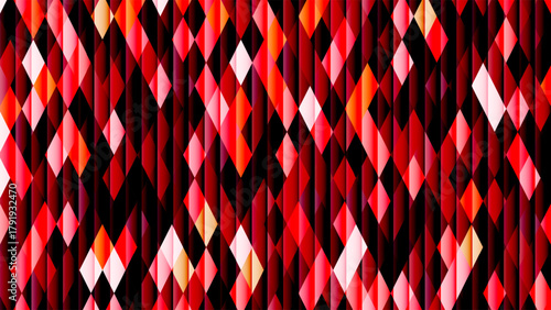 Abstract red diamond pattern creates a visually striking and modern geometric background art piece
