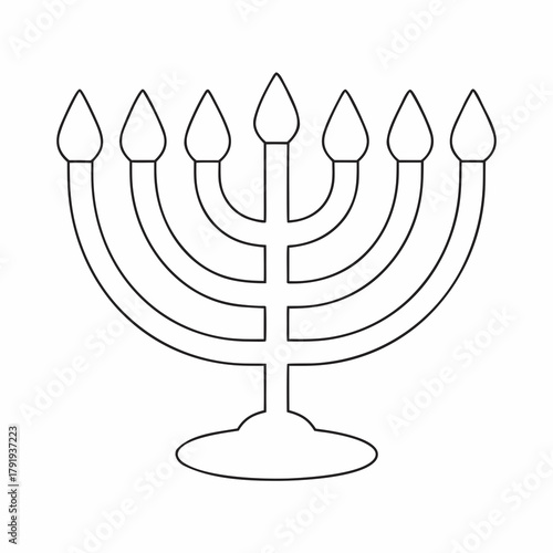Menorah candle holder outline icon for Hanukkah celebration  