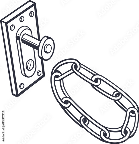 vector illustration of a door handle