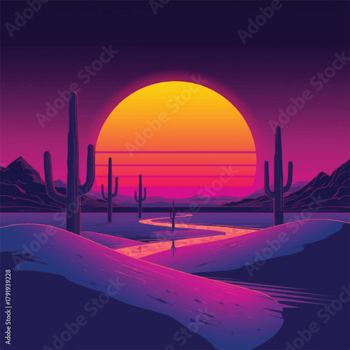 sunset in the desert