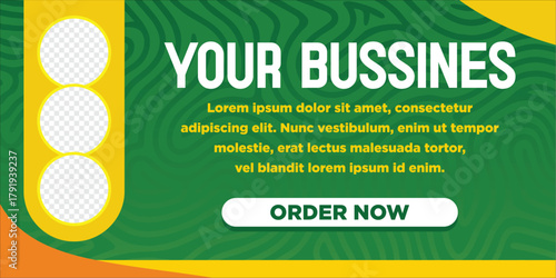 green wand yellow cover banner design template