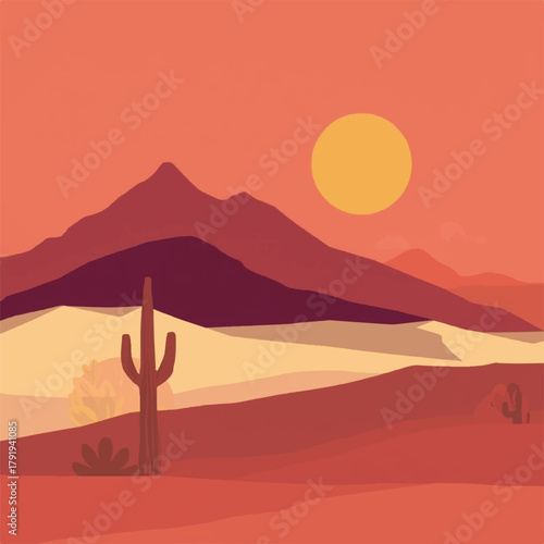 sunset in the mountains