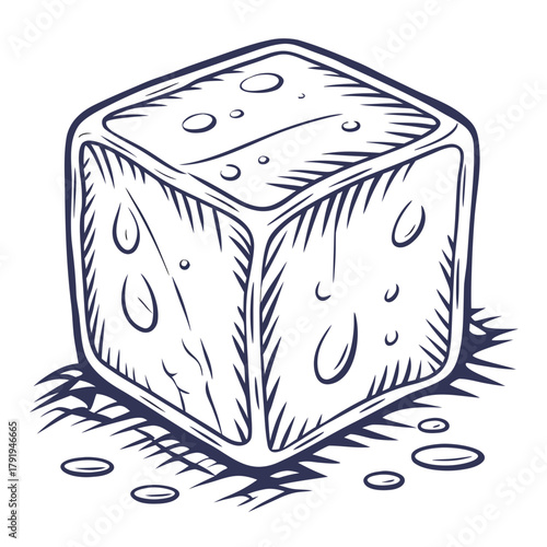 Detailed ice cube illustration for beverage designs