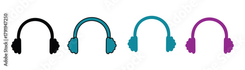 Set of Colorful Winter Earmuffs for Cold Weather