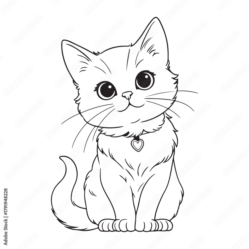 Fototapeta premium black cat cartoon