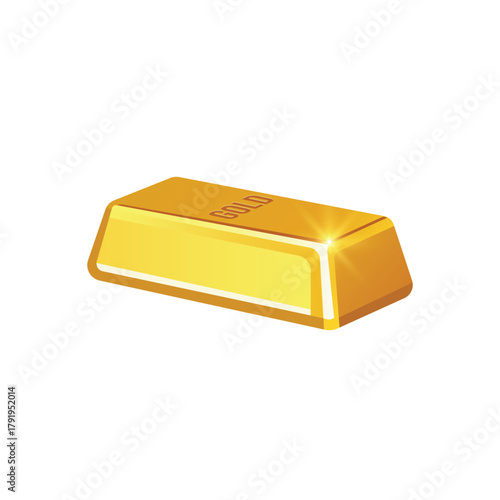 Gold bar vector illustration isolated background