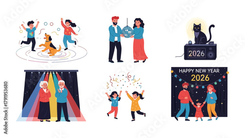 Celebrations and Moments: A collection of various illustration to celebrating of happy moments between people, full of joy and connection.