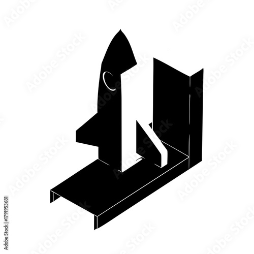 Abstract rocket launch with astronaut