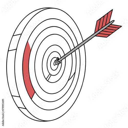 Arrow hitting the center of a target