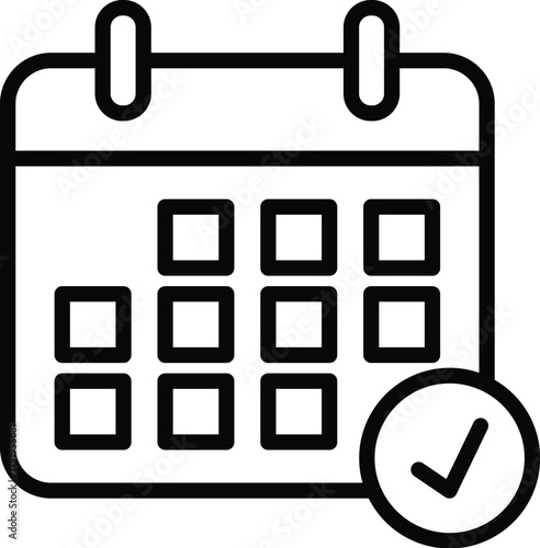 calendar web icon in outline style