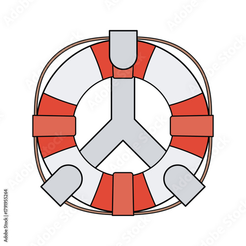 kids drawing vector illustration design life ring cartoon isolated