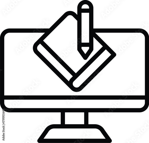 course web icon in outline style