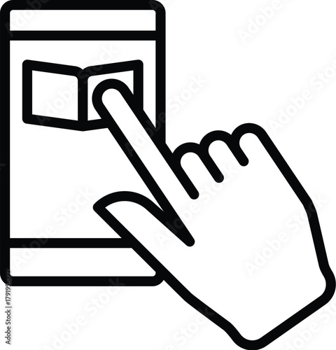 mobile web icon in outline style