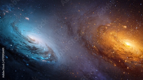 Fototapeta Naklejka Na Ścianę i Meble -  Vibrant galaxies in deep space cosmic view
