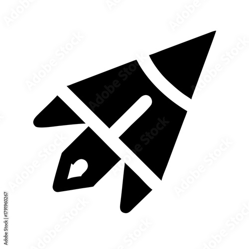 Black and white rocket ship is ready to launch