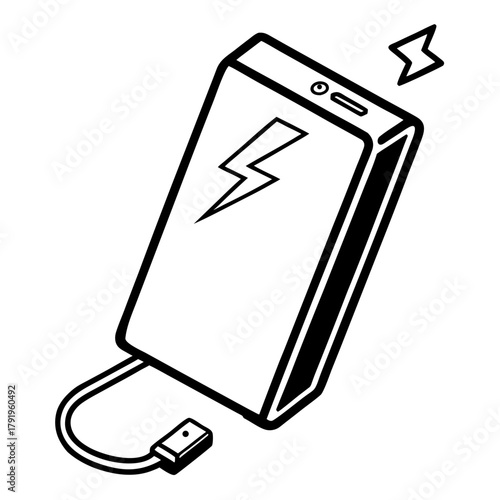 Portable power bank, a charging solution icon