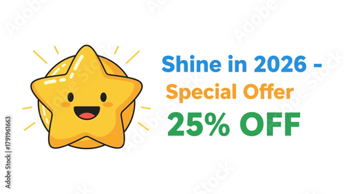 Shine Offer: Bright illustration offering a special discount