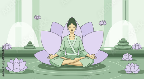 Serene Lotus Meditation: A Journey to Inner Peace and Harmonious Balance