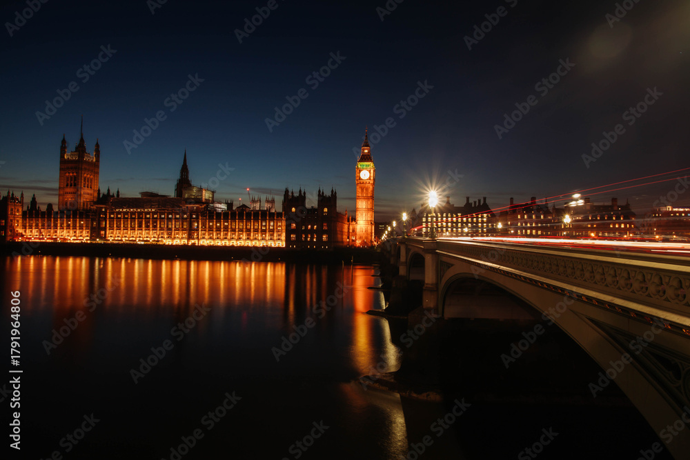 Obraz premium Big Ben and House of Parliament at night, London, United Kingdom