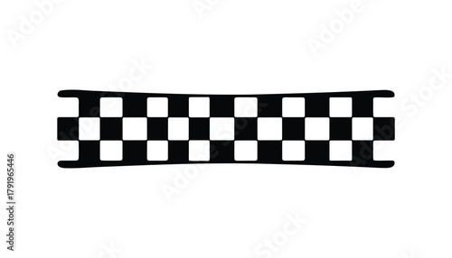 Checkered taxi cab stripe pattern. Black and white checkerboard band. Racing flag detail