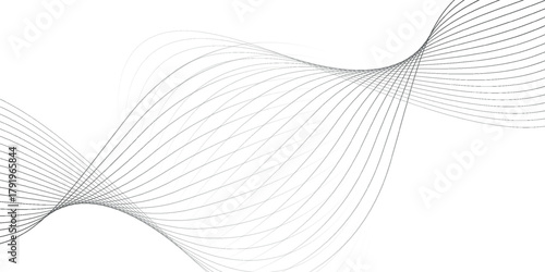 Abstract background with a graceful wave of thin grey lines creating a sense of fluid motion.