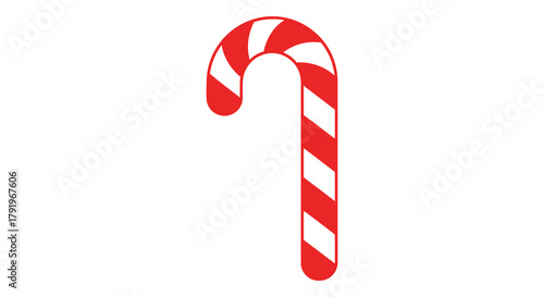 Classic red and white striped candy cane sweet treat for christmas holidays