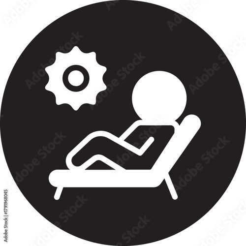 sunbathing glyph icon
