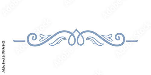 Decorative flourish calligraphic design element, ornate scrollwork separator for text or page